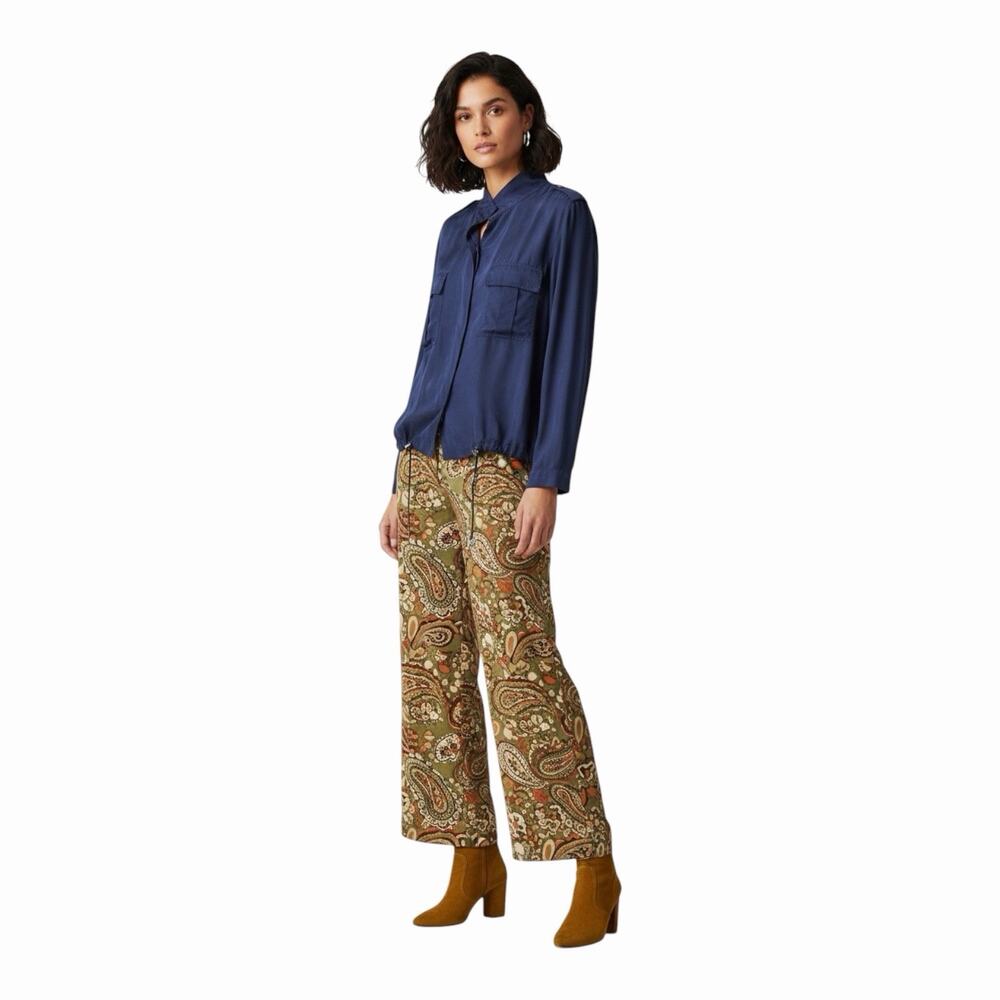 Rails Rowen Military Crop Jacket Cobalt Blue Shoulder Epaulets Medium NWT